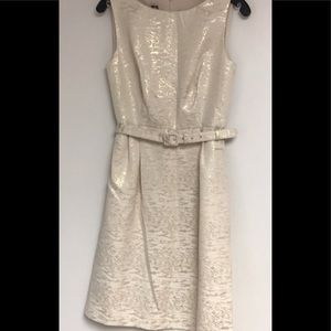 NWT GORGEOUS CHARTER CLUB gold & cream sleeveless dress  in sizes 2 & 8